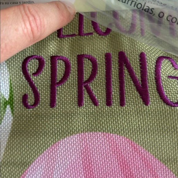 NWT - Evergreen appliqué Garden Flag - “Welcome Spring” Elegant Easter Eggs - Picture 5 of 5